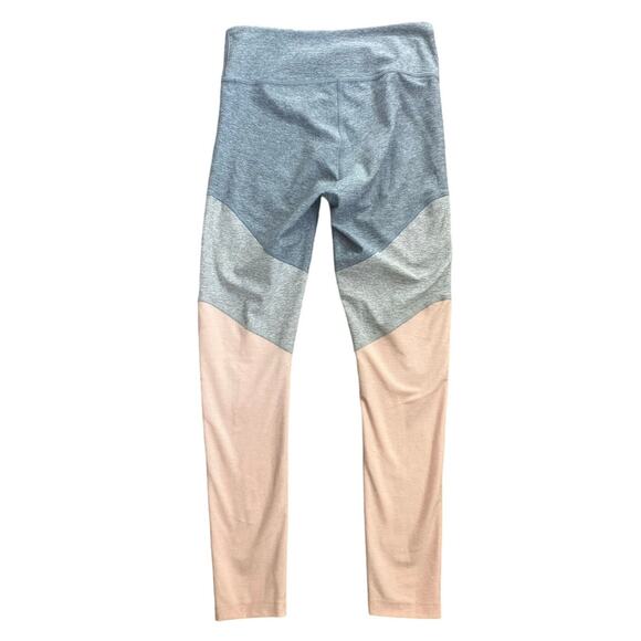 Outdoor Voices Color Block Peach Gray Blue Leggings - Picture 3 of 4